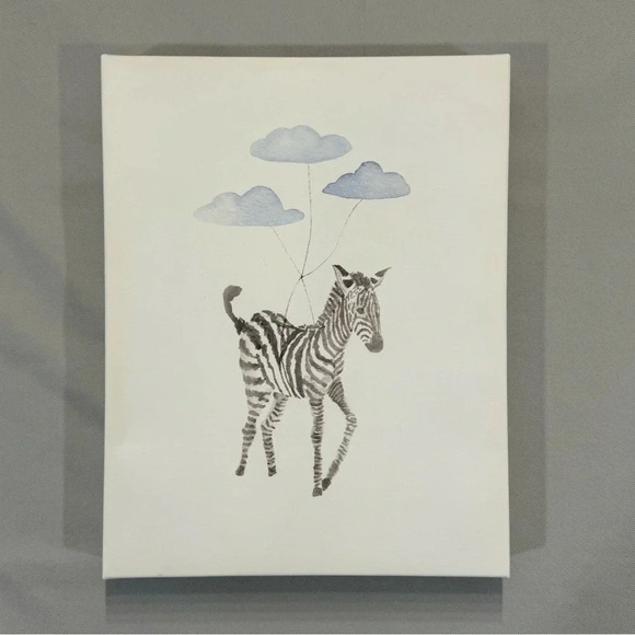 Nursery Wall Decor Love You To The Moon & Back 3 Canvas Giraffe Elephant Zebra - Picture 2 of 5